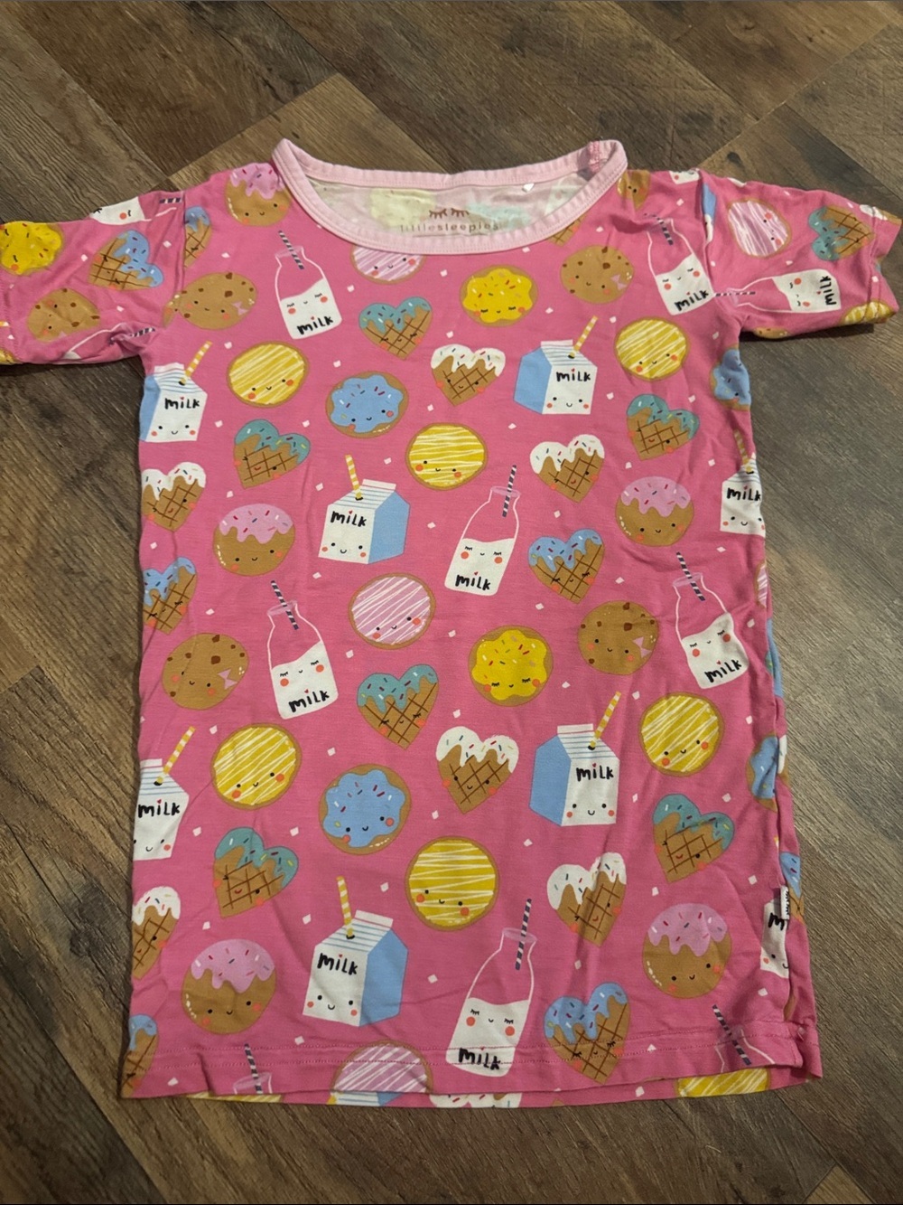 Little Sleepies Pink Snack Print PJ top 7/8